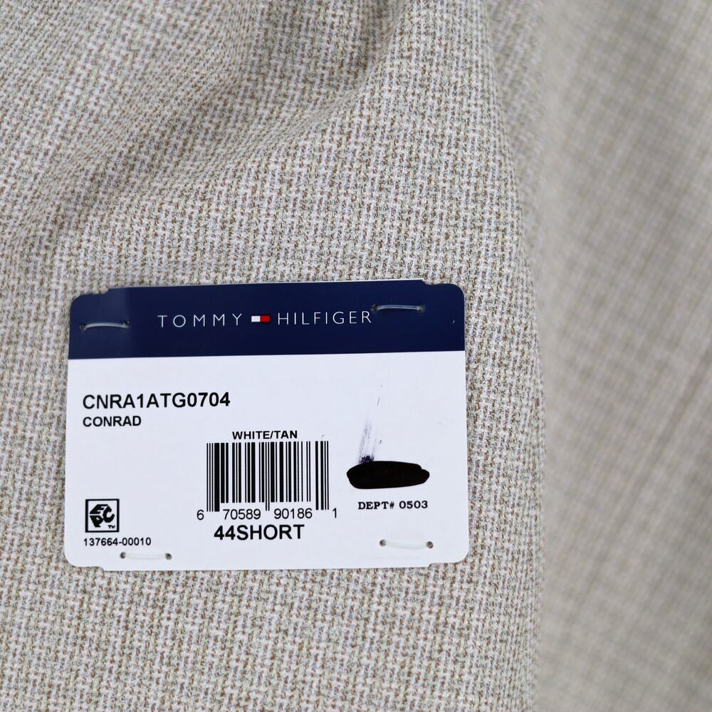Tommy Hilfiger Men's White/Tan Check Conrad Modern-Fit Suit Blazer Size 44S - Picture 8 of 12